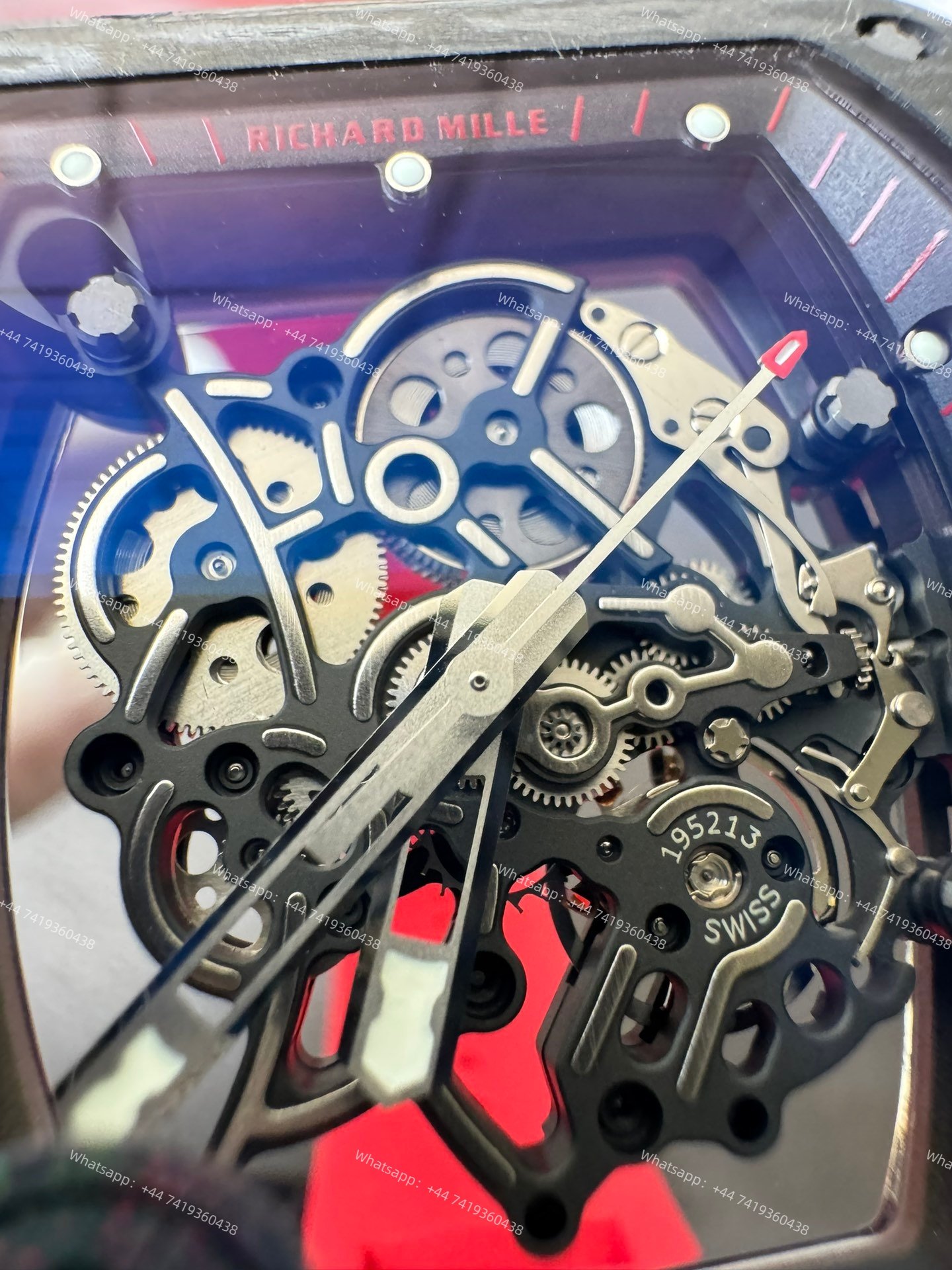 Super Clone Richard Mille RM 055 Carbon TPT Red Rubber Strap 1:1 Replica Watch