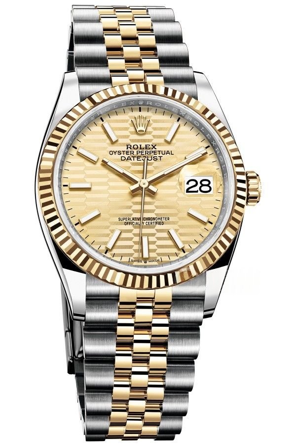Rolex Datejust M126233-0039 1:1 Replica Water Ripple Gold Dial Jubilee 36MM 3235 Movement Super Clone Watch