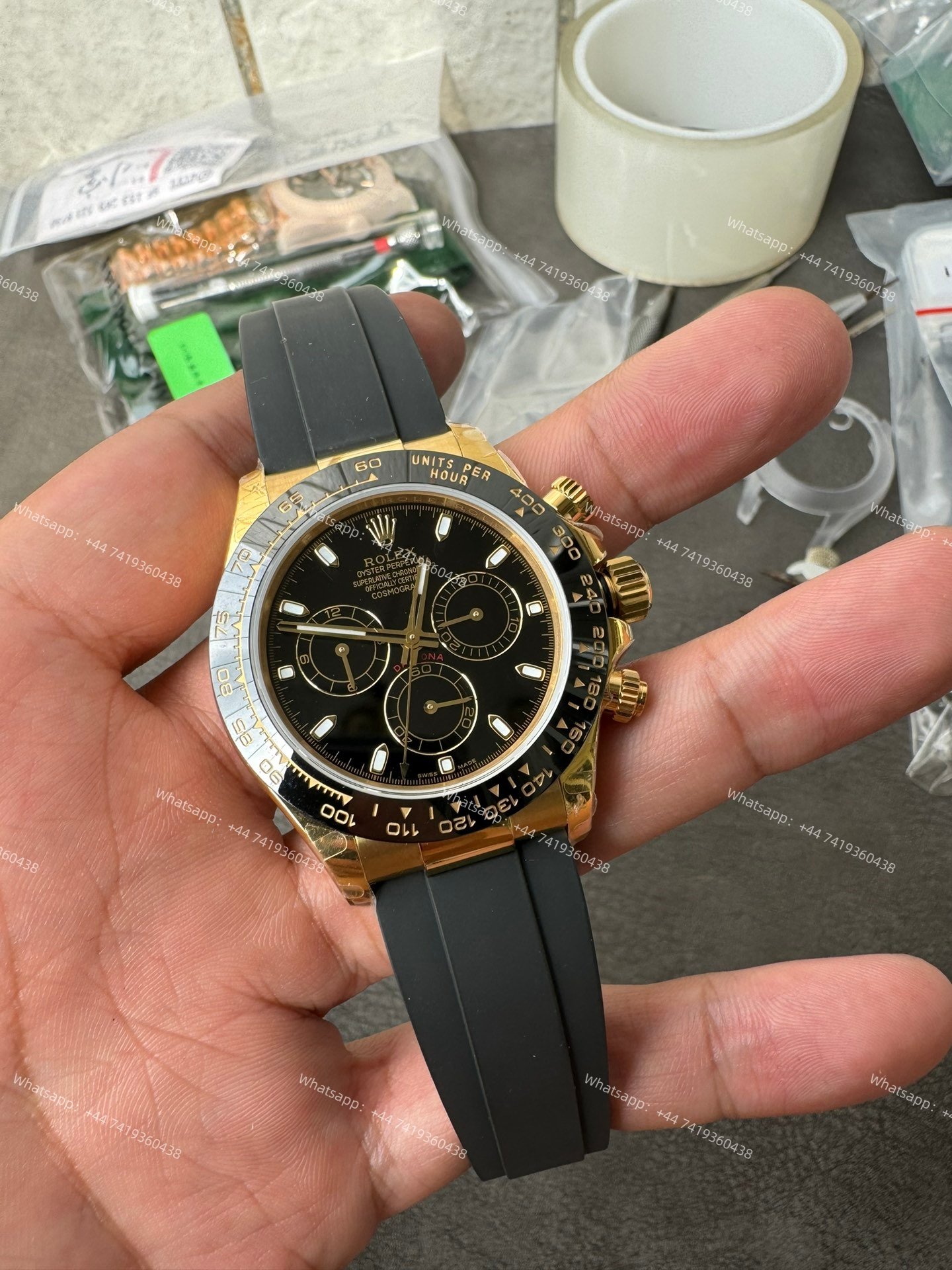 Rolex Daytona 1:1 Replica – M116518LN-0035 Black Dial Gold Case 4130 Super Clone