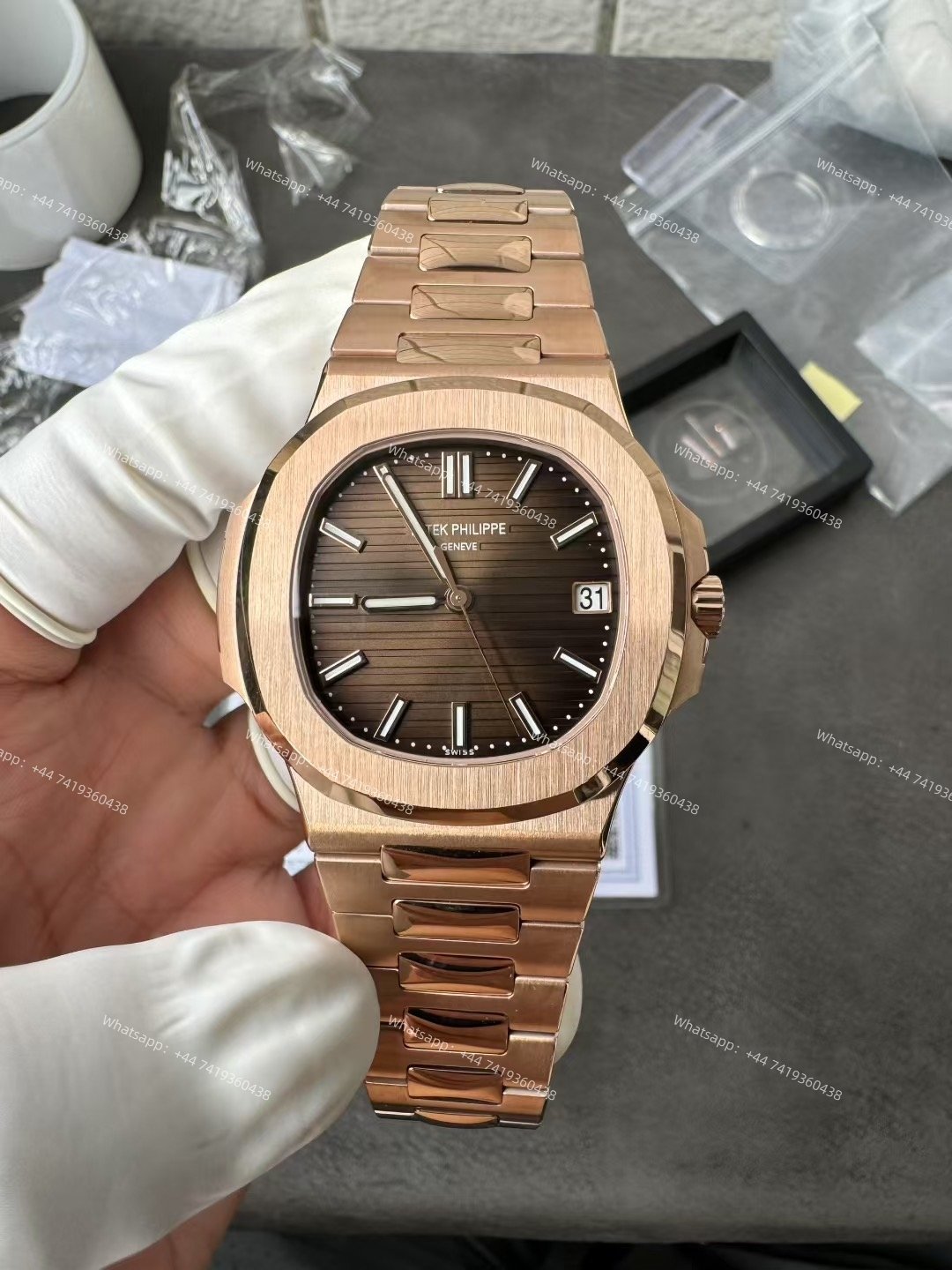 Patek Philippe Super Clone Nautilus 5711 Rose Gold Brown Dial 40MM