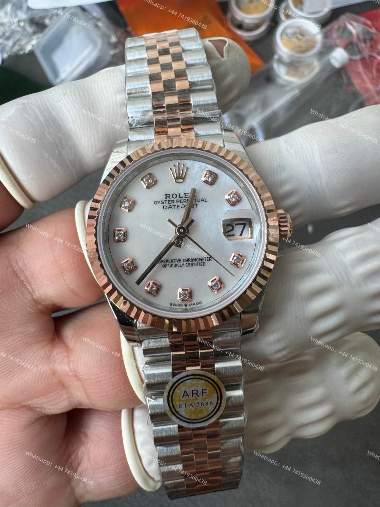 Rolex Datejust M278271-0026 1:1 Replica Rose Gold Mother of Pearl Dial Jubilee 31MM 2236 Movement Super Clone Watch