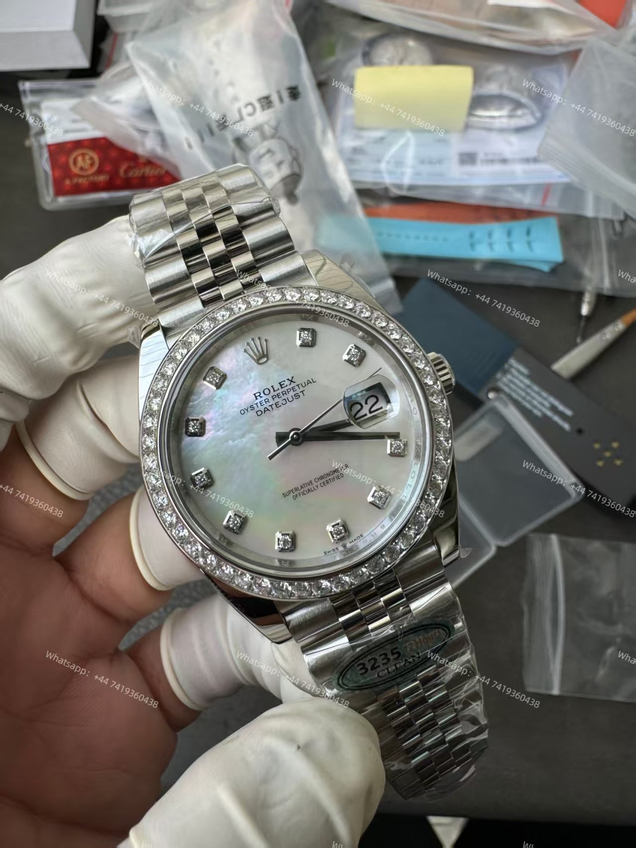Rolex Datejust M126334-0020 1:1 Replica Mother of Pearl Diamond Dial Jubilee 41MM 3235 Movement Super Clone Watch