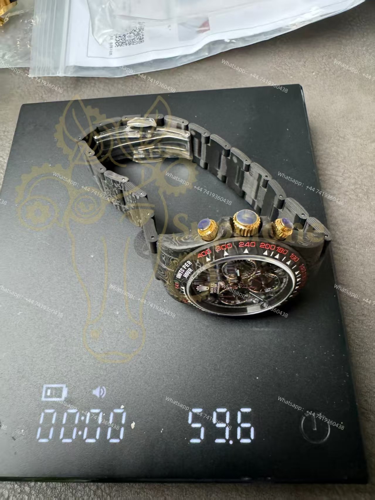 Rolex Super Clone Carbon Fiber Daytona Skeleton Red Accents Gold Pushers