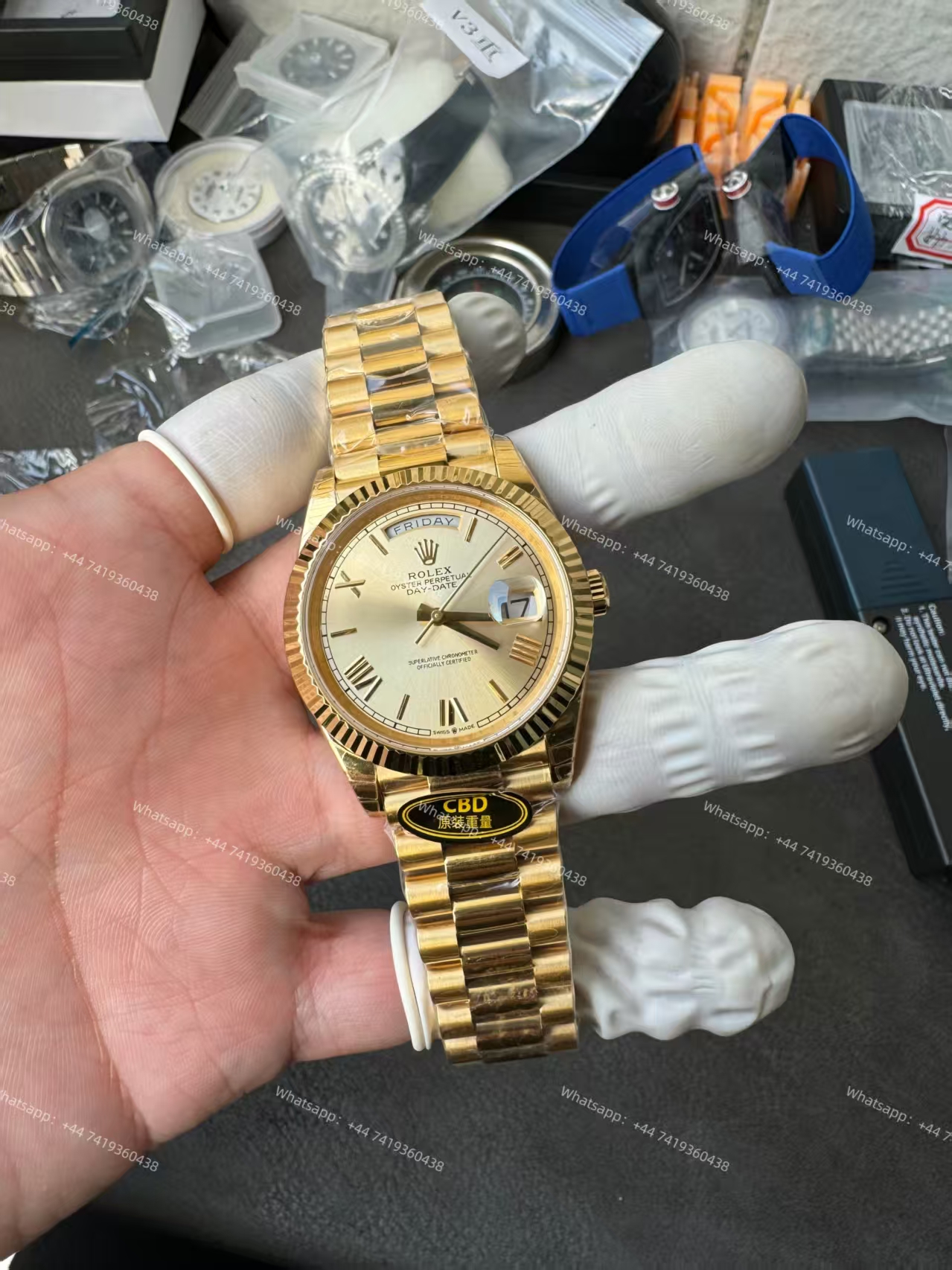 Rolex Day-Date M228238-0006 Gold dial Presidential bracelet 3255 Movement  (40mm) Best Super Clone