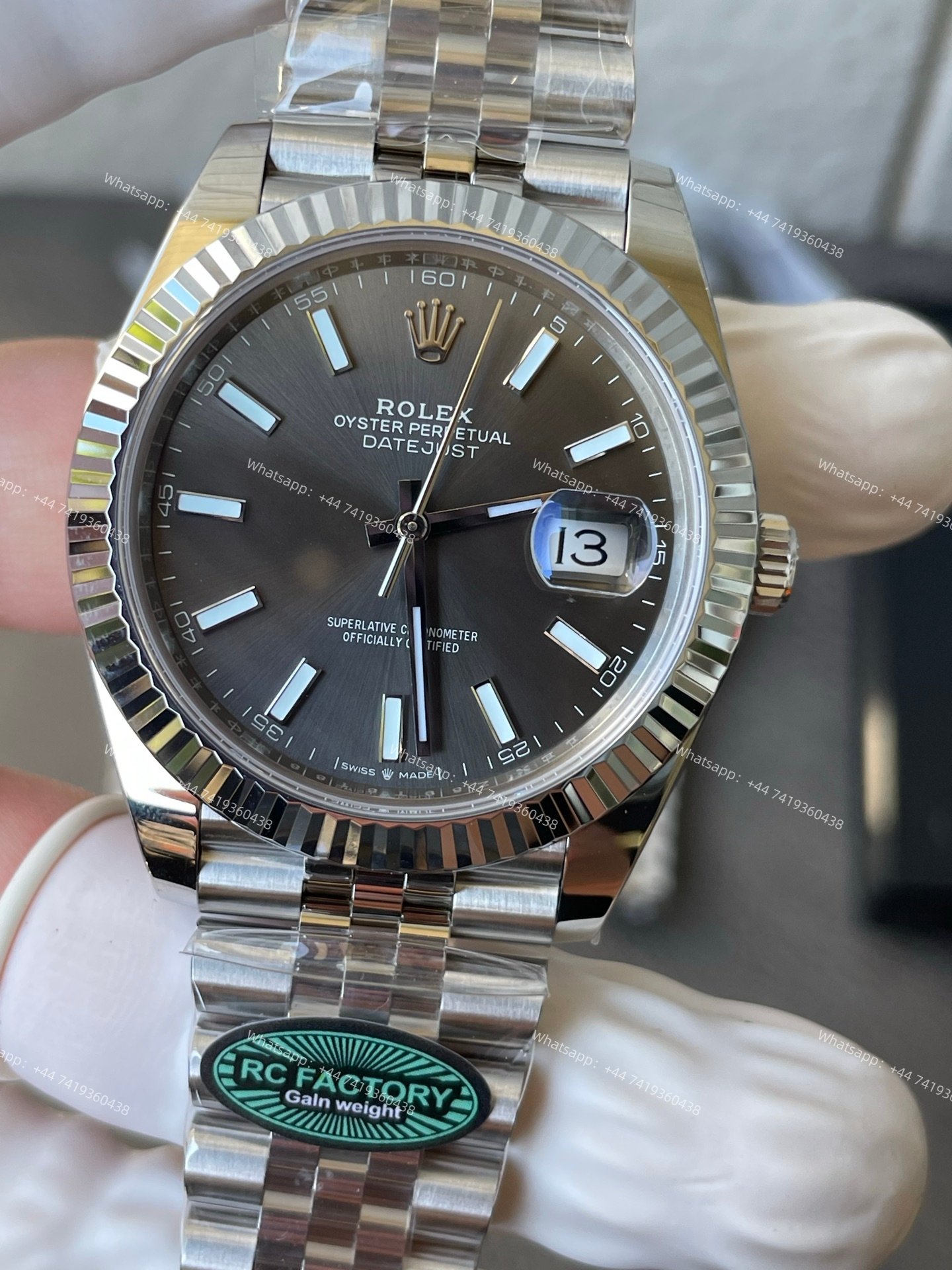 Rolex Datejust M126334-0014 1:1 Replica Grey Dial Jubilee 41MM 3235 Movement Super Clone Watch