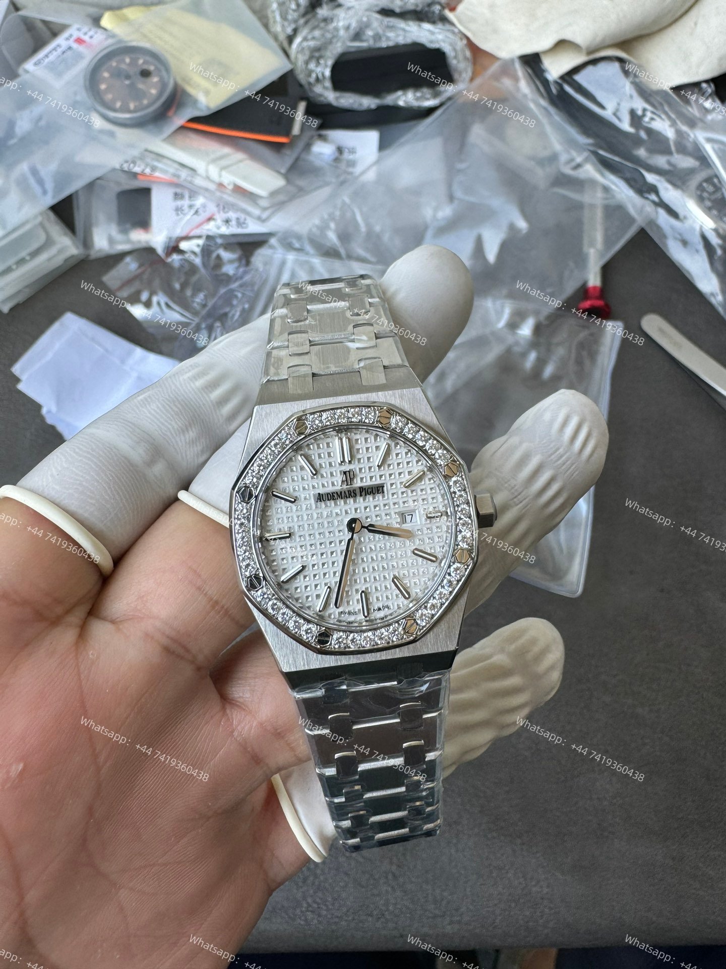 Audemars Piguet Super Clone Royal Oak 67651ST Diamond-Set Bezel White Dial 33MM