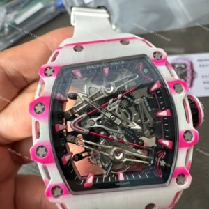 Super Clone Richard Mille RM38-02 Bubba Watson White & Pink Tourbillon