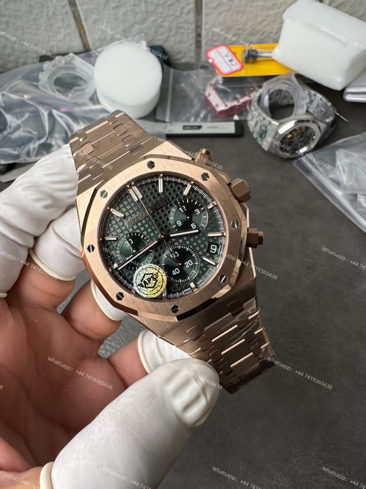 Audemars Piguet Super Clone Royal Oak Rose Gold Green Dial 26240 Chronograph 41mm Cal.4401