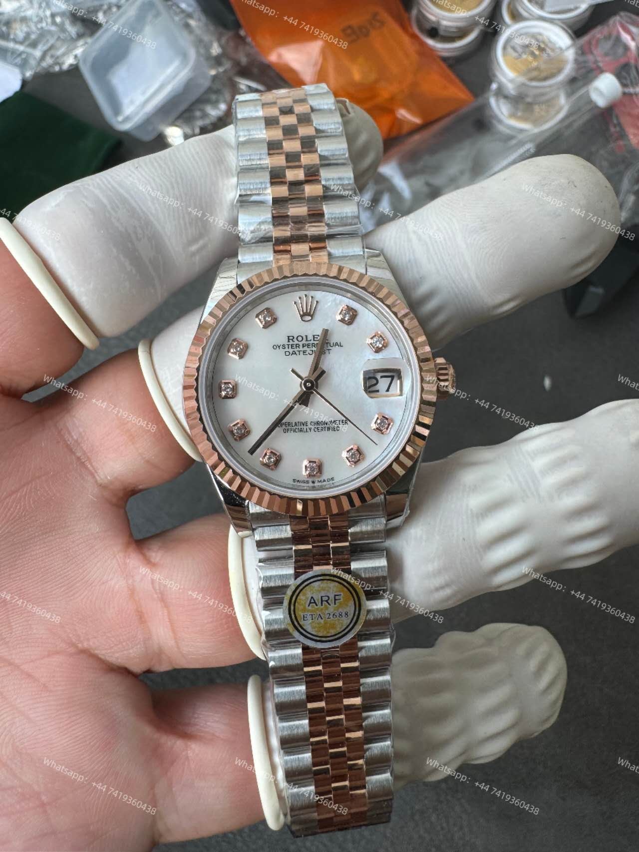 Rolex Datejust M278271-0026 1:1 Replica Rose Gold Mother of Pearl Dial Jubilee 31MM 2236 Movement Super Clone Watch