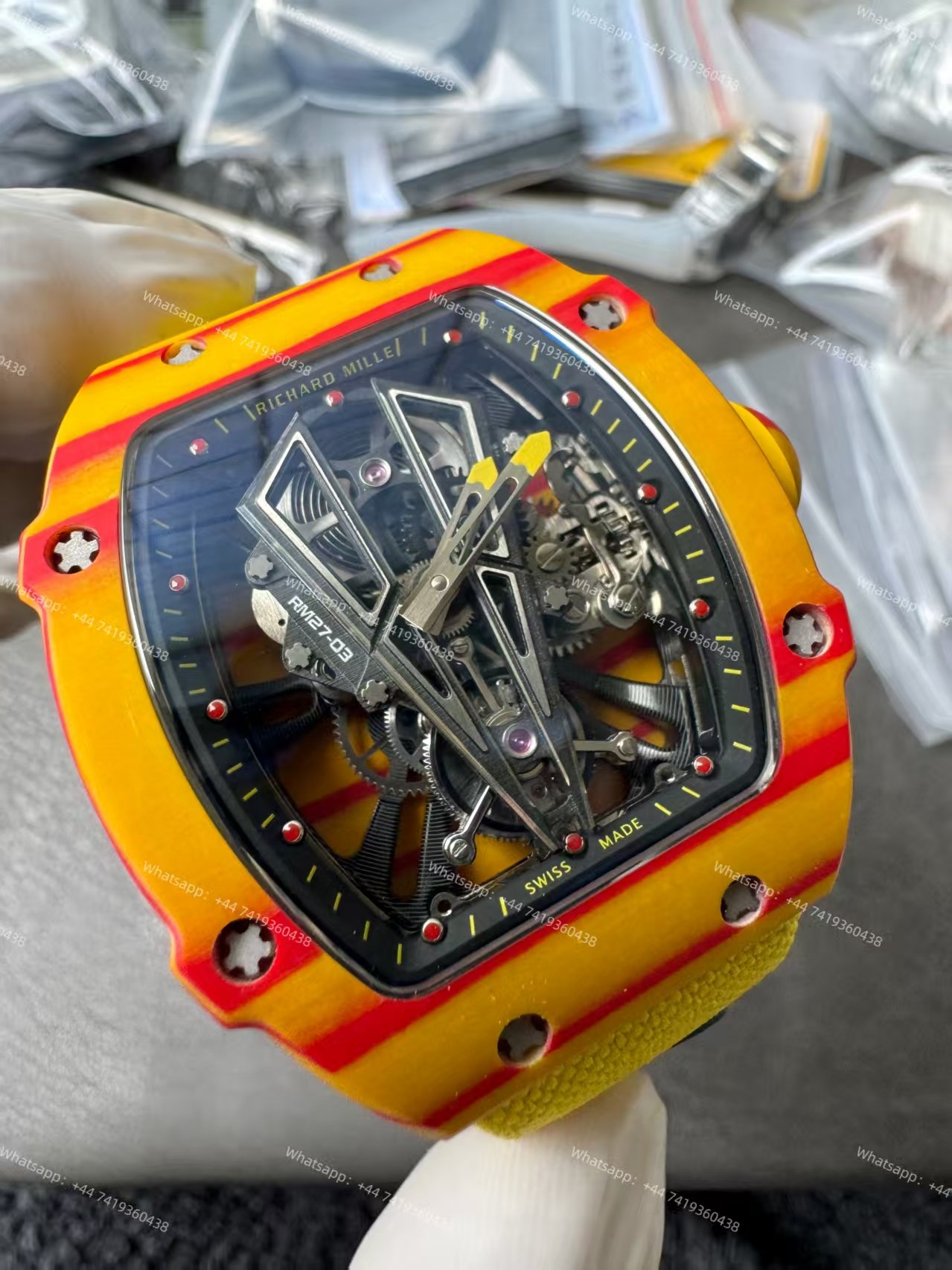 Super Clone Richard Mille RM 27-03 Rafael Nadal Limited Edition NTPT Carbon Fiber Tourbillon 1:1 Replica Watch