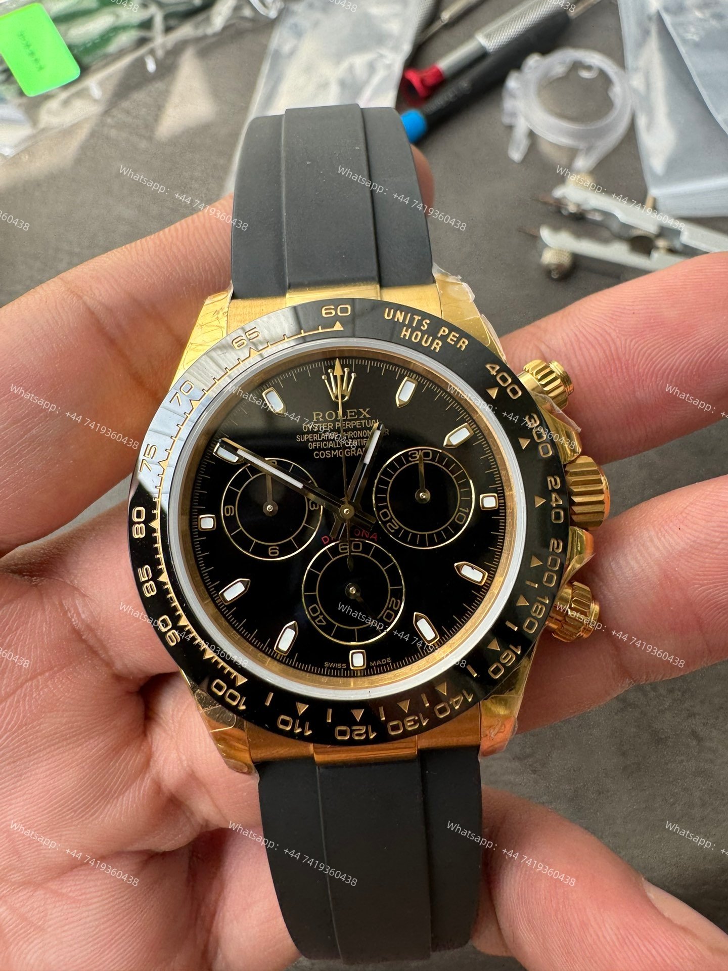 Rolex Daytona 1:1 Replica – M116518LN-0035 Black Dial Gold Case 4130 Super Clone