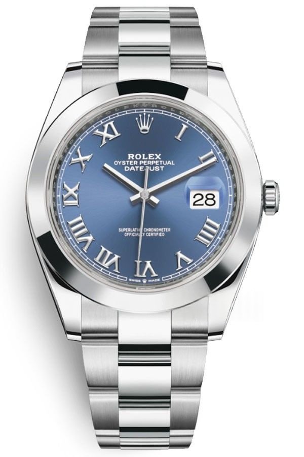 Rolex Datejust M126300-0017 1:1 Replica Azzurro Blue Roman Dial Oyster 41MM 3235 Movement Super Clone Watch