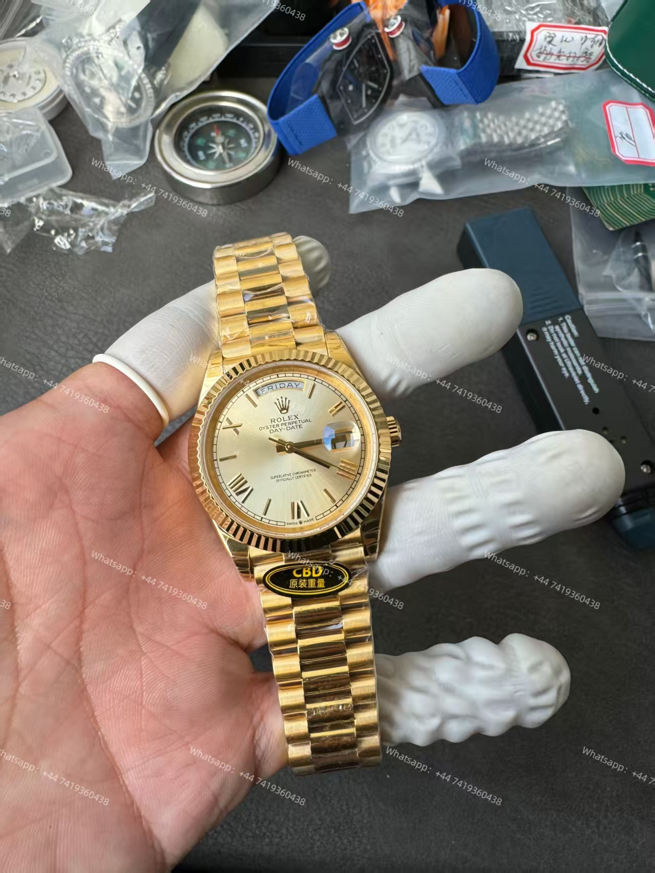 Rolex Day-Date M228238-0006 Gold dial Presidential bracelet 3255 Movement  (40mm) Best Super Clone