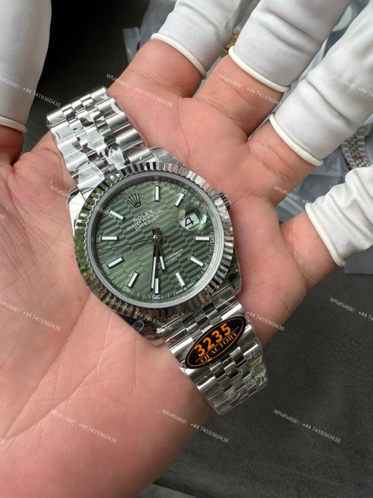 Rolex Datejust M126334-0030 Water Ripple Green Dial 1:1 Replica Jubilee 41MM 3235 Movement Super Clone Watch