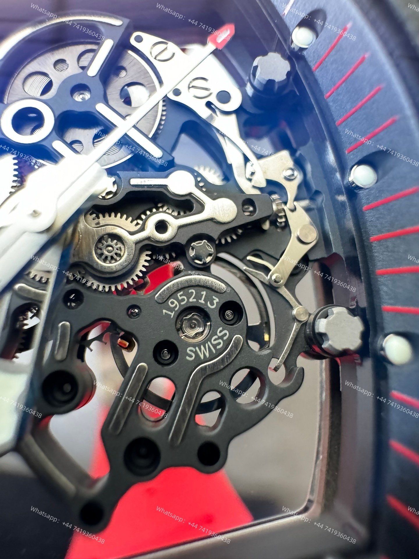 Super Clone Richard Mille RM 055 Carbon TPT Red Rubber Strap 1:1 Replica Watch