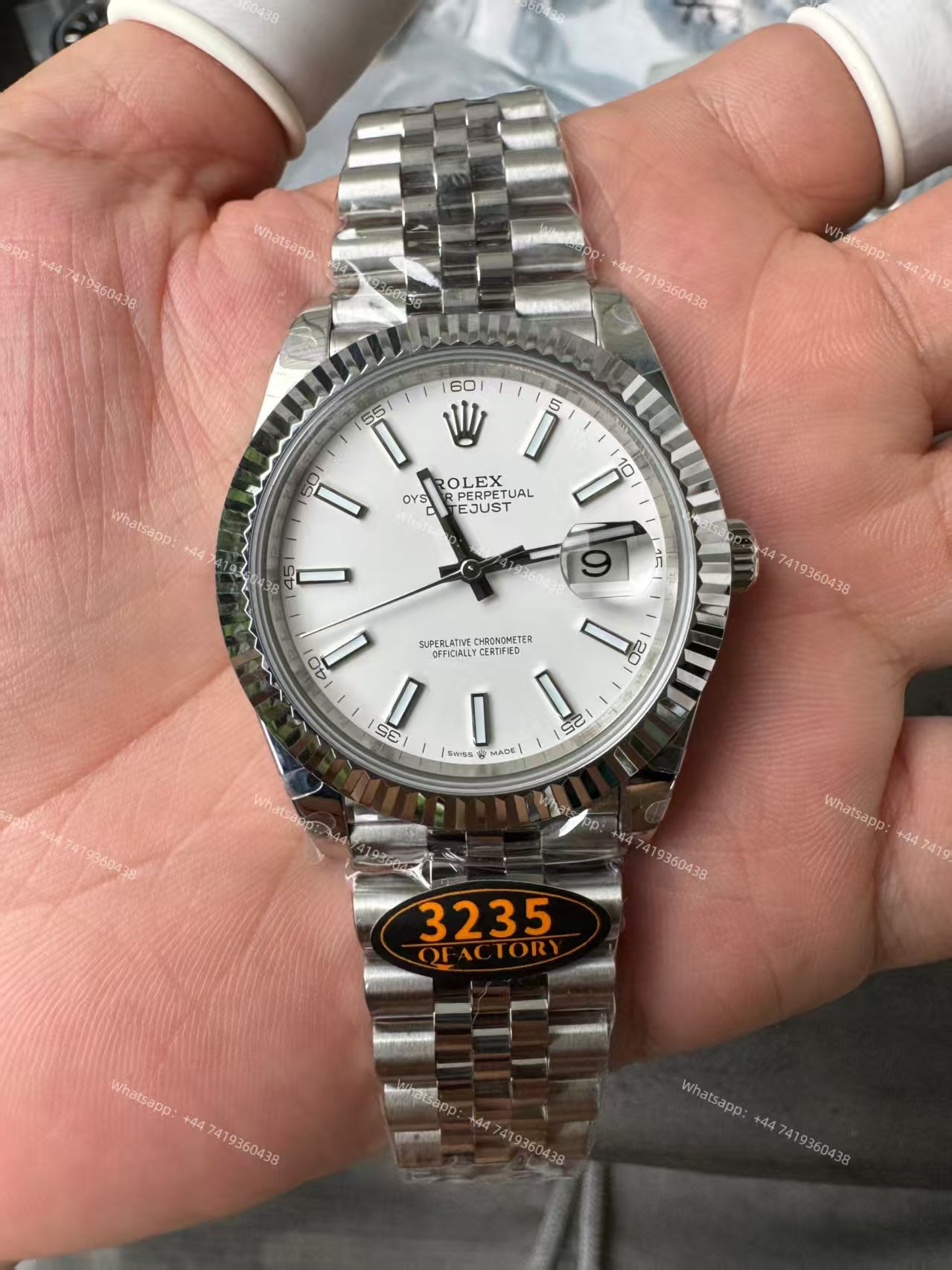 Rolex Datejust M126334-0010 1:1 Replica White Dial Jubilee 41MM 3235 Movement Super Clone Watch