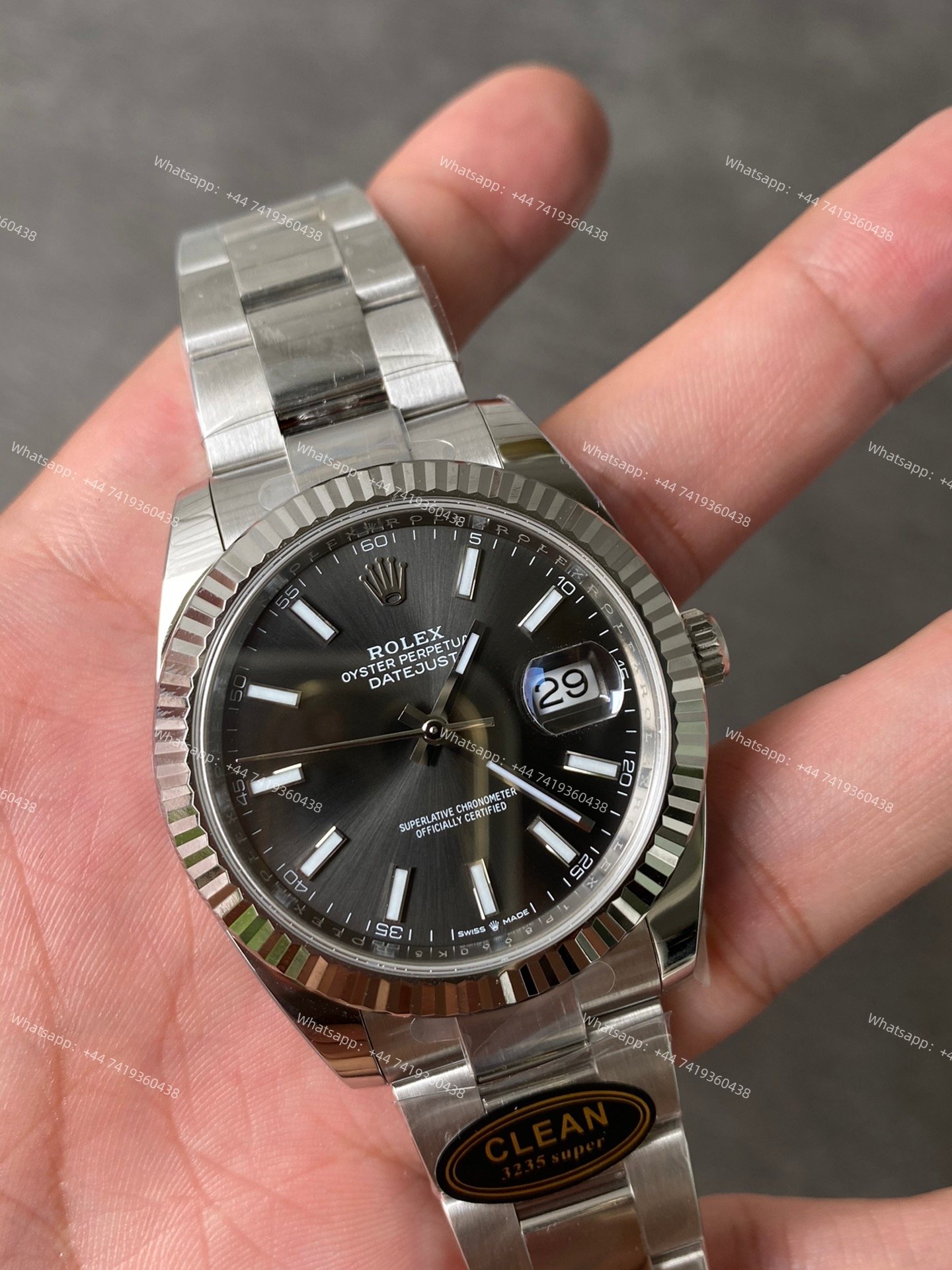 Rolex Datejust M126334-0013 1:1 Replica Gray Dial Oyster 41MM 3235 Movement Super Clone Watch