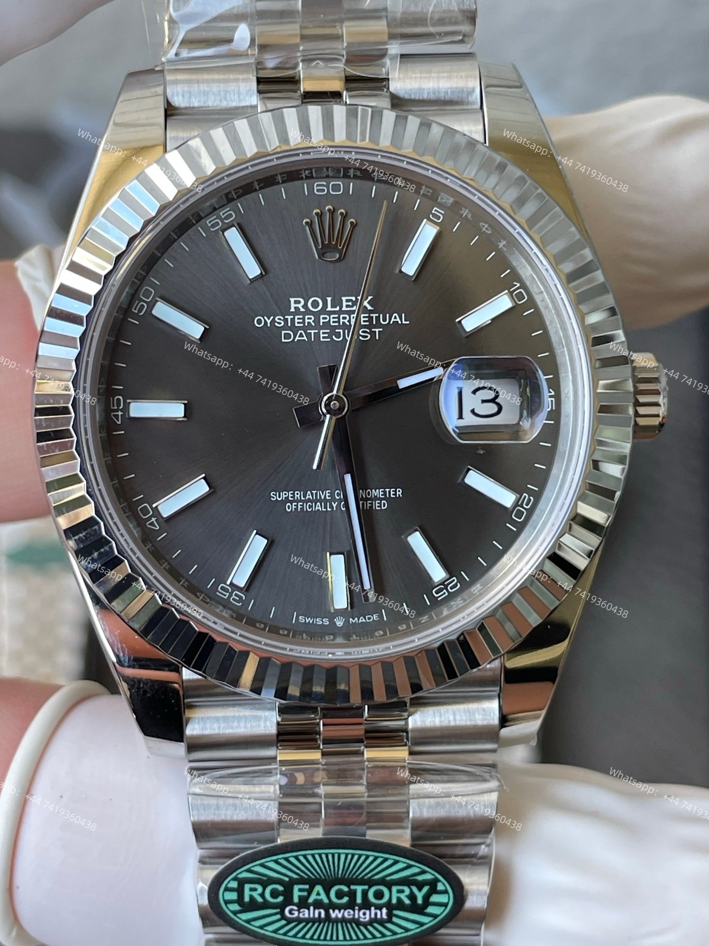 Rolex Datejust M126334-0014 1:1 Replica Grey Dial Jubilee 41MM 3235 Movement Super Clone Watch