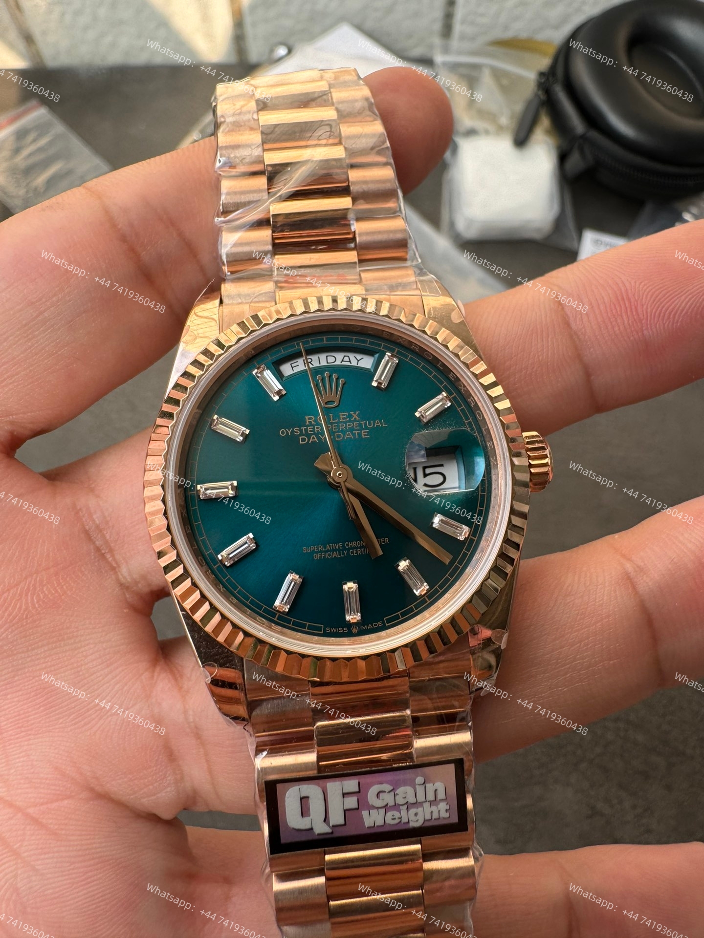 Rolex Day-Date m128235-0085 Rose Gold Turquoise Dial President bracelet 3255 Movement (36mm) Best Super Clone