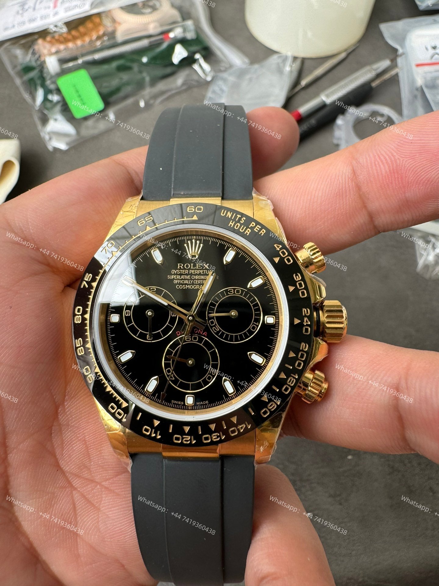 Rolex Daytona 1:1 Replica – M116518LN-0035 Black Dial Gold Case 4130 Super Clone