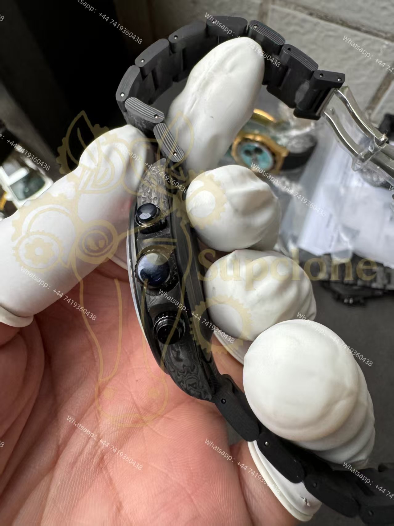 Rolex Super Clone Carbon Fiber Daytona Rainbow Bezel Carbon Fiber Bracelet