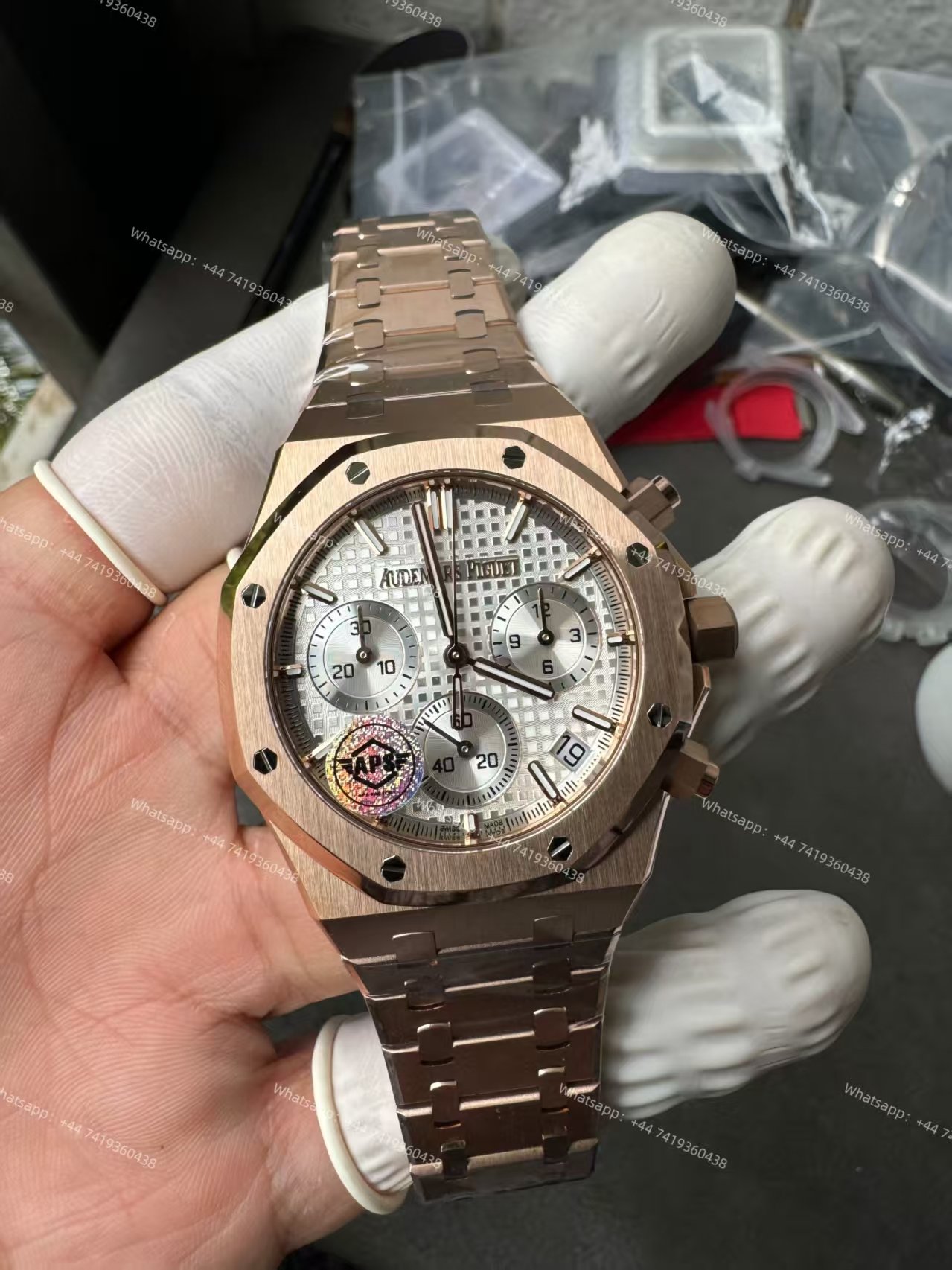 Audemars Piguet Super Clone Royal Oak Rose Gold White Dial 26240 Chronograph 41mm Cal.4401