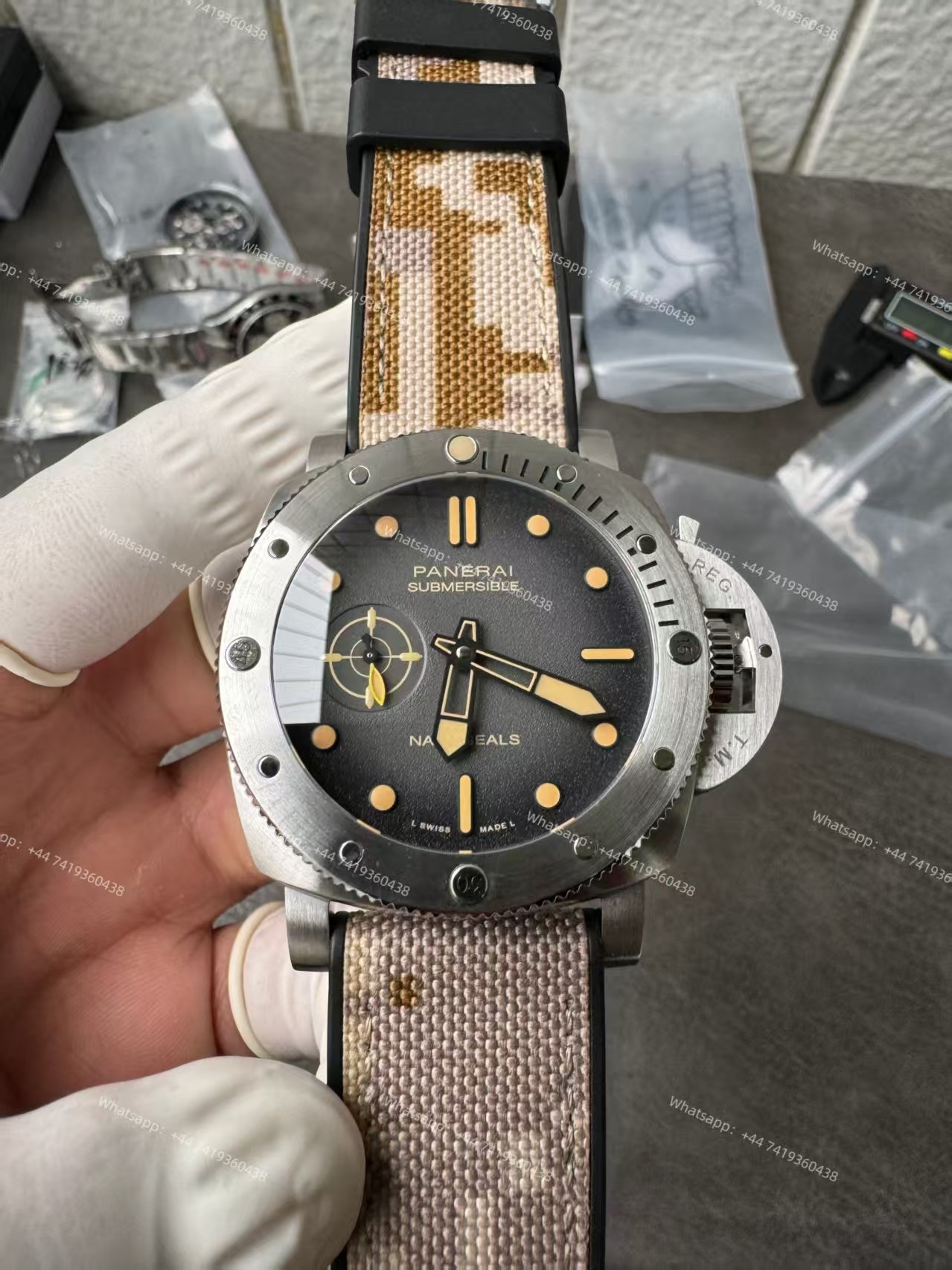 Panerai Super Clone Submersible PAM01518 Navy SEALs 44MM Black & Gray Gradient Dial