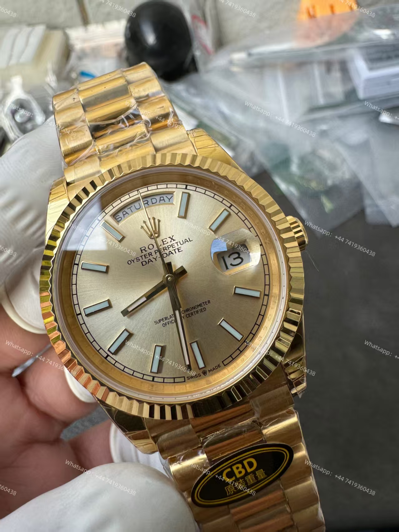 Rolex Day-Date m228238-0003 Gold dial President bracelet 3255 Movement (40mm) Best Super Clone