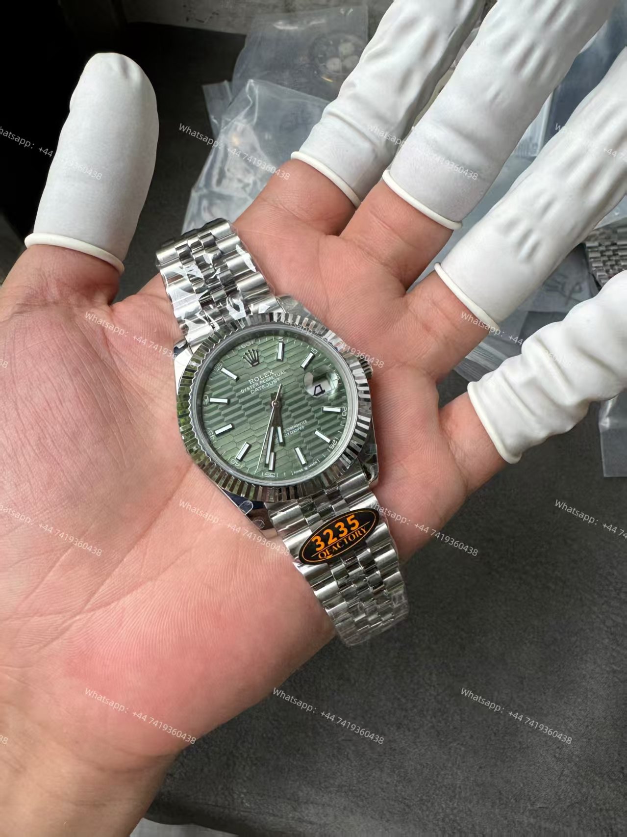 Rolex Datejust M126334-0030 Water Ripple Green Dial 1:1 Replica Jubilee 41MM 3235 Movement Super Clone Watch