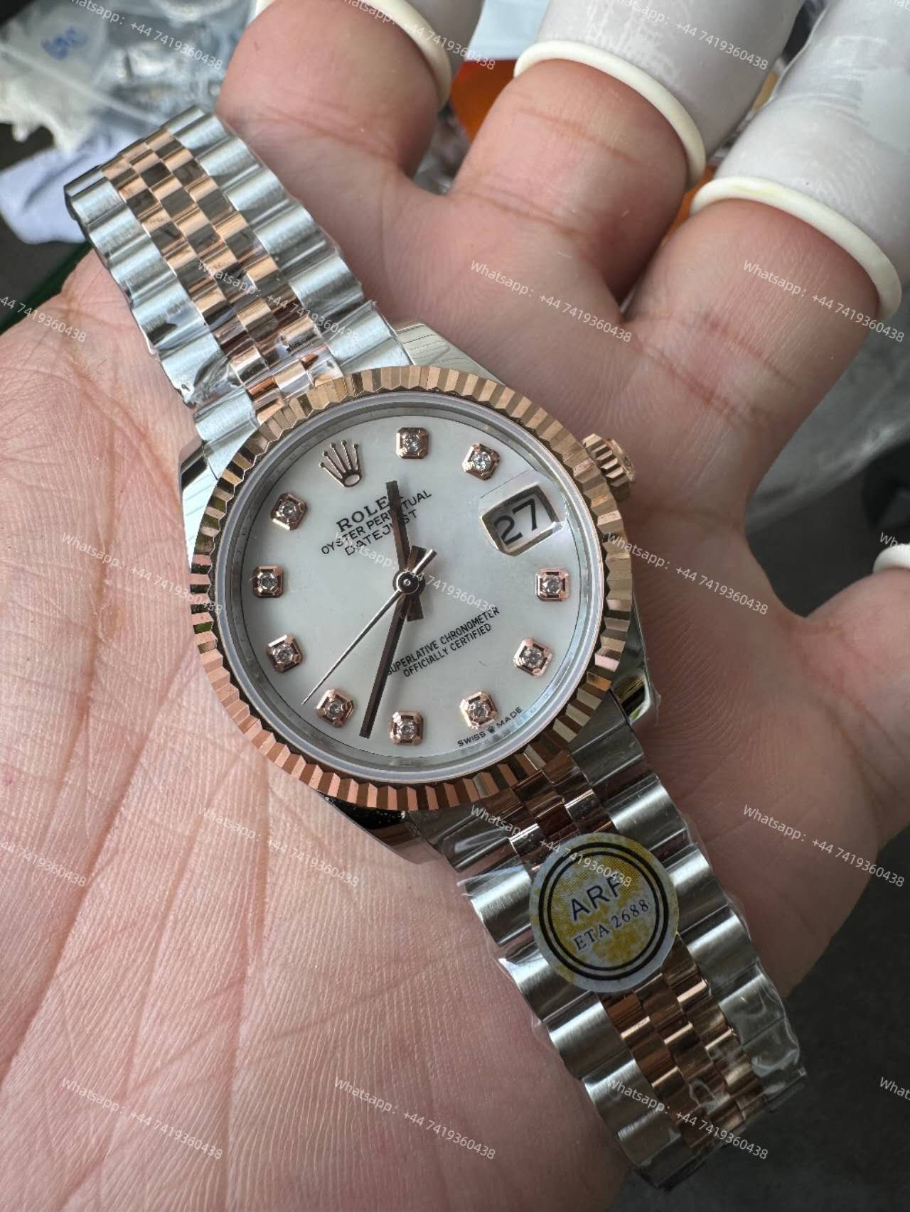 Rolex Datejust M278271-0026 1:1 Replica Rose Gold Mother of Pearl Dial Jubilee 31MM 2236 Movement Super Clone Watch