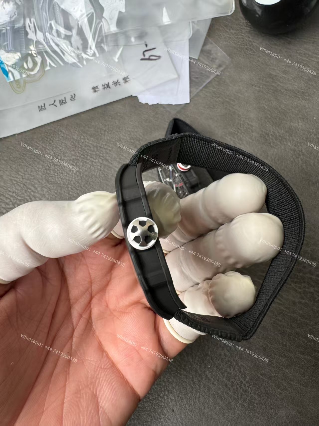 Super Clone Richard Mille RM67-02 Carbon TPT Skeleton Tourbillon 1:1 Replica Watch with Black Strap