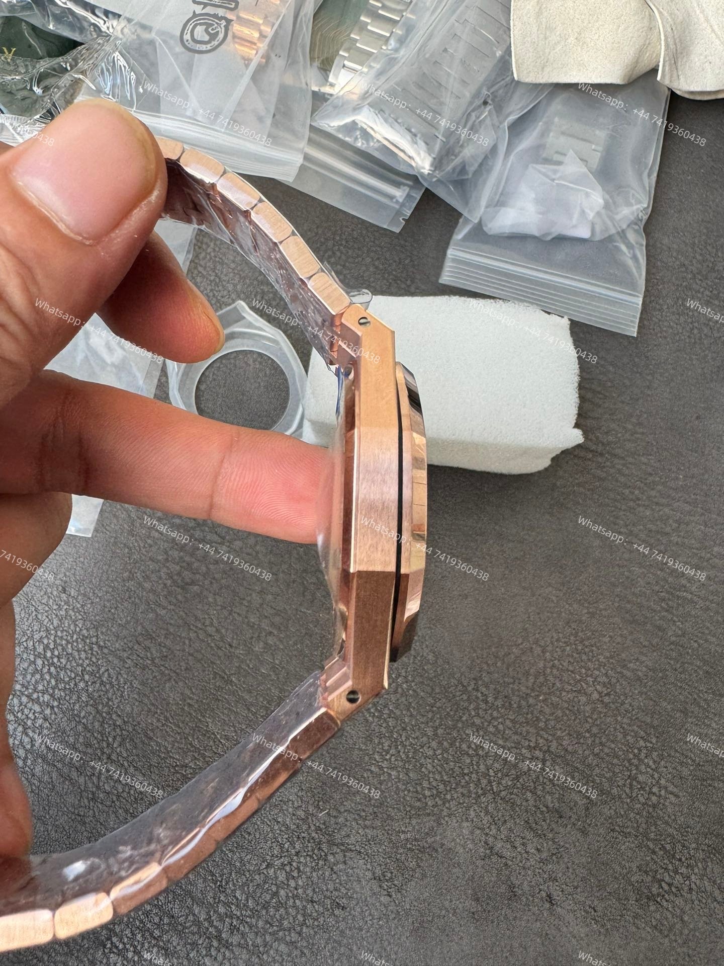 Audemars Piguet Super Clone Royal Oak 15407 Rose Gold Skeleton Dial  41MM