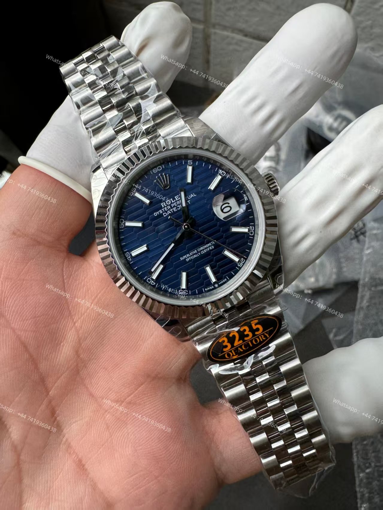 Rolex Datejust M126334-0032 Water Ripple Blue Dial 1:1 Replica Jubilee 41MM 3235 Movement Super Clone Watch