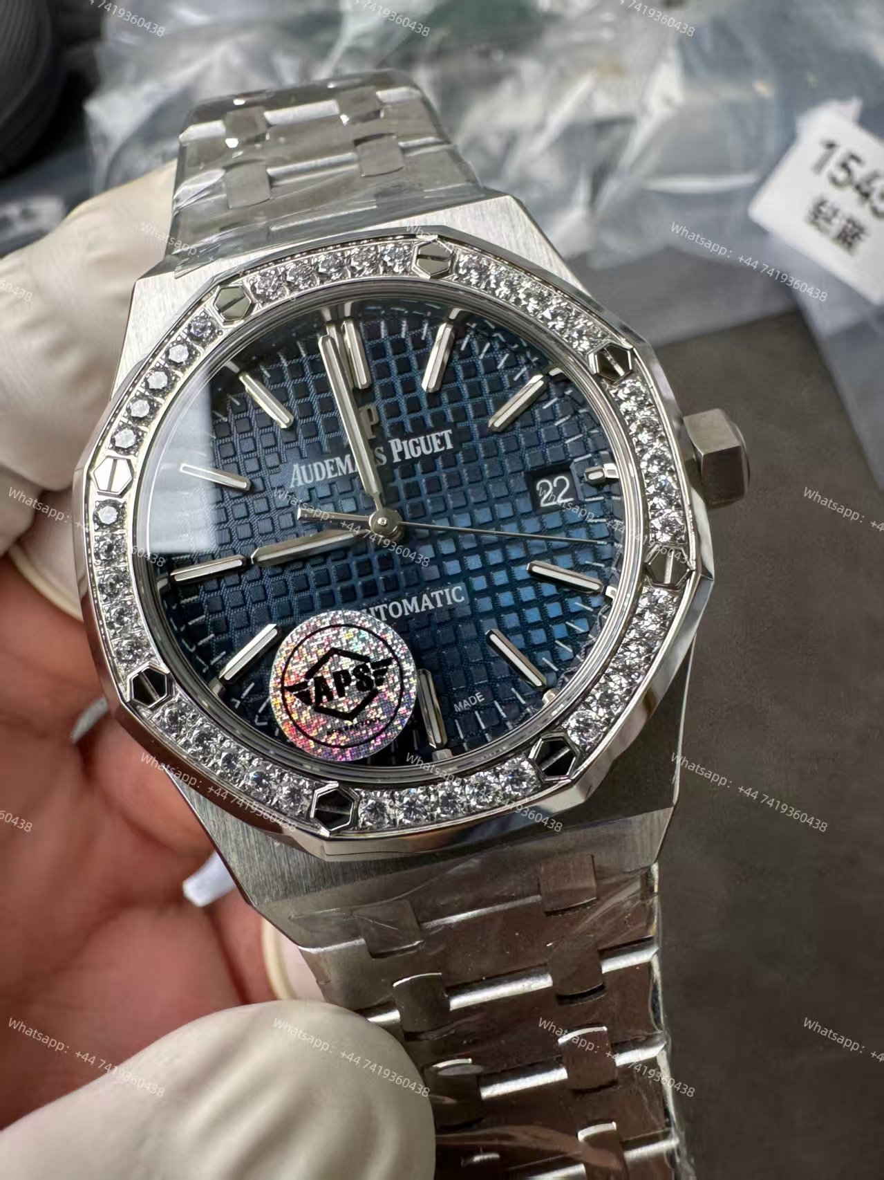 Audemars Piguet Super Clone Royal Oak 15451ST Diamond-Set Bezel Blue Dial 37MM