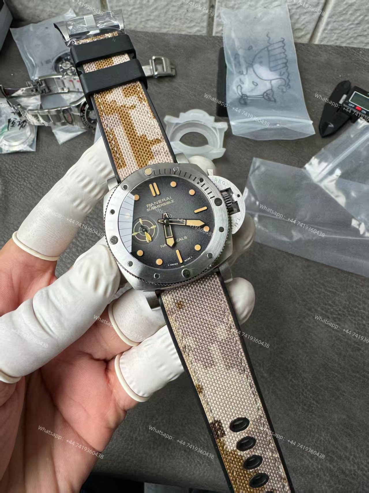 Panerai Super Clone Submersible PAM01518 Navy SEALs 44MM Black & Gray Gradient Dial