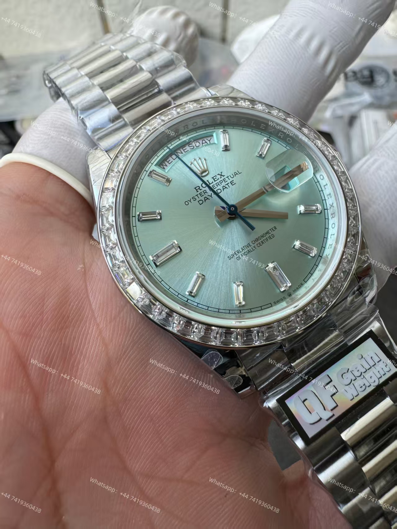 Rolex Day-Date 228396TBR Ice-blue dial Presidential bracelet 3255 Movement (40mm) Best Super Clone
