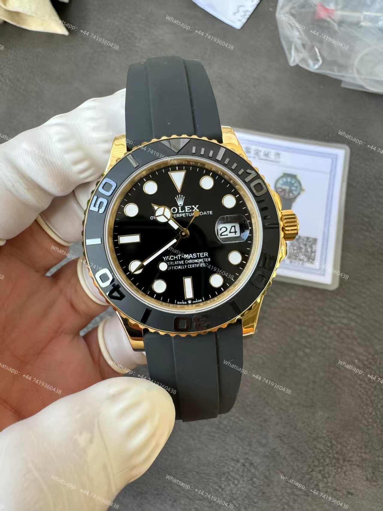 Rolex Yacht-Master 226658 1:1 Replica 18K Gold Plated 42MM 3235 Movement Super Clone Watch