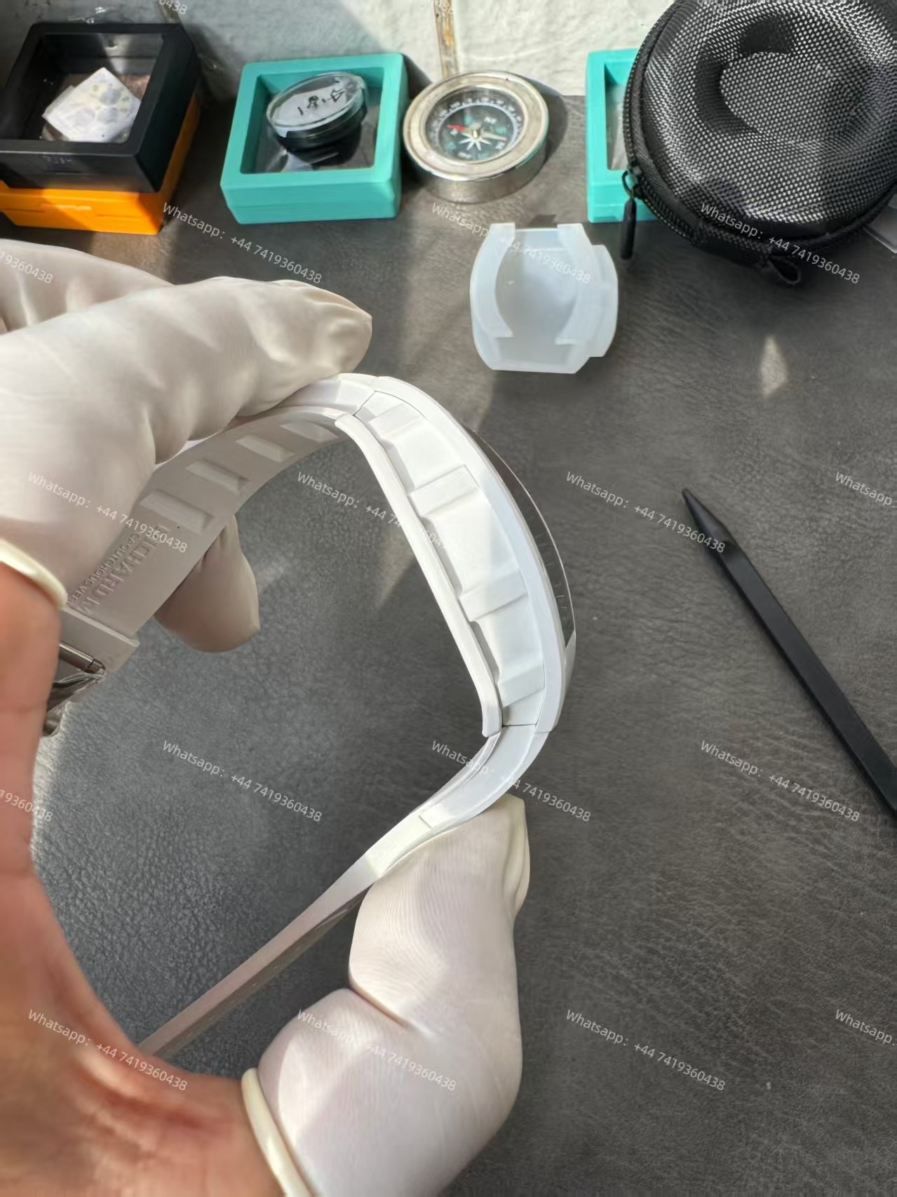 Richard Mille RM 055 White Ceramic Skeleton Vaucher Free-Sprung Movement White Rubber Strap Custom Super Clone