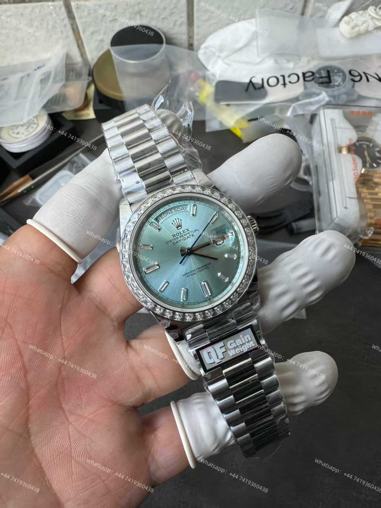 Rolex Day-Date 228396TBR Ice-blue dial Presidential bracelet 3255 Movement (40mm) Best Super Clone