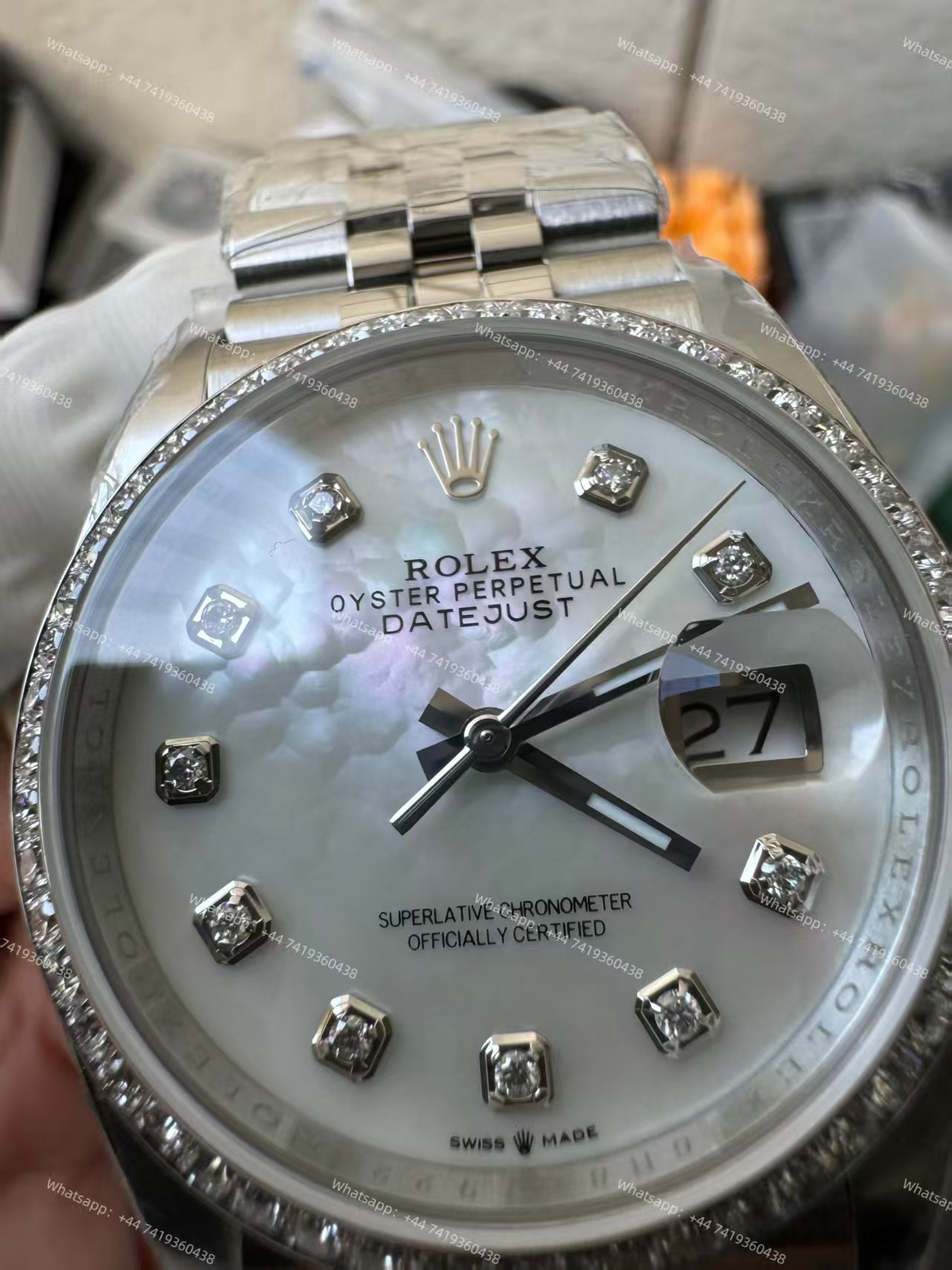 Rolex Datejust M126284RBR-0011 1:1 Replica Mother of Pearl Diamond Dial Jubilee 36MM 3235 Movement Super Clone Watch