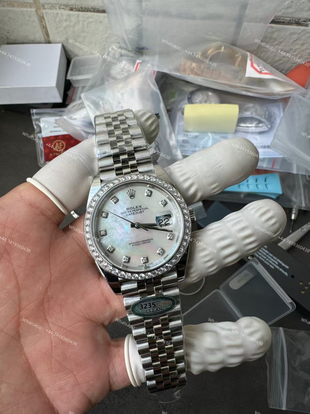 Rolex Datejust M126334-0020 1:1 Replica Mother of Pearl Diamond Dial Jubilee 41MM 3235 Movement Super Clone Watch