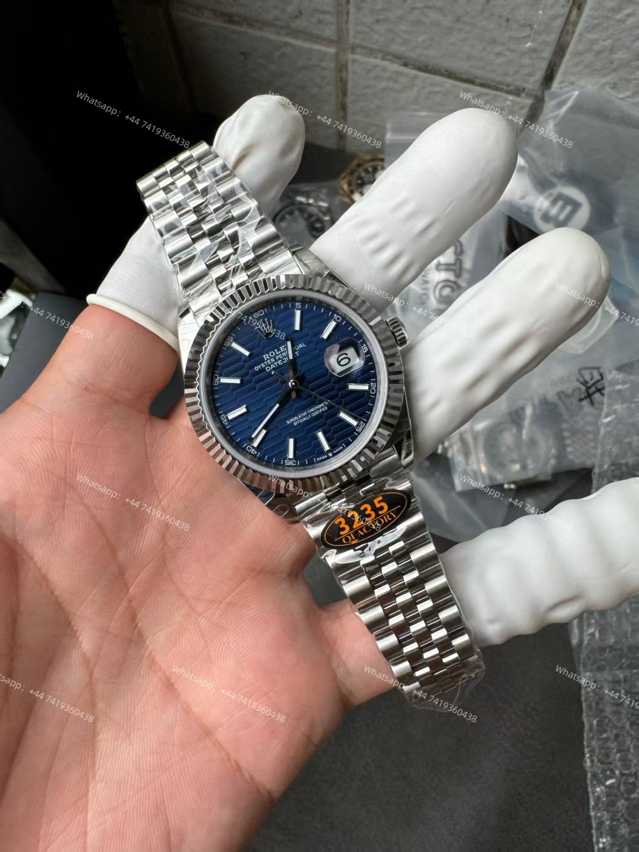 Rolex Datejust M126334-0032 Water Ripple Blue Dial 1:1 Replica Jubilee 41MM 3235 Movement Super Clone Watch