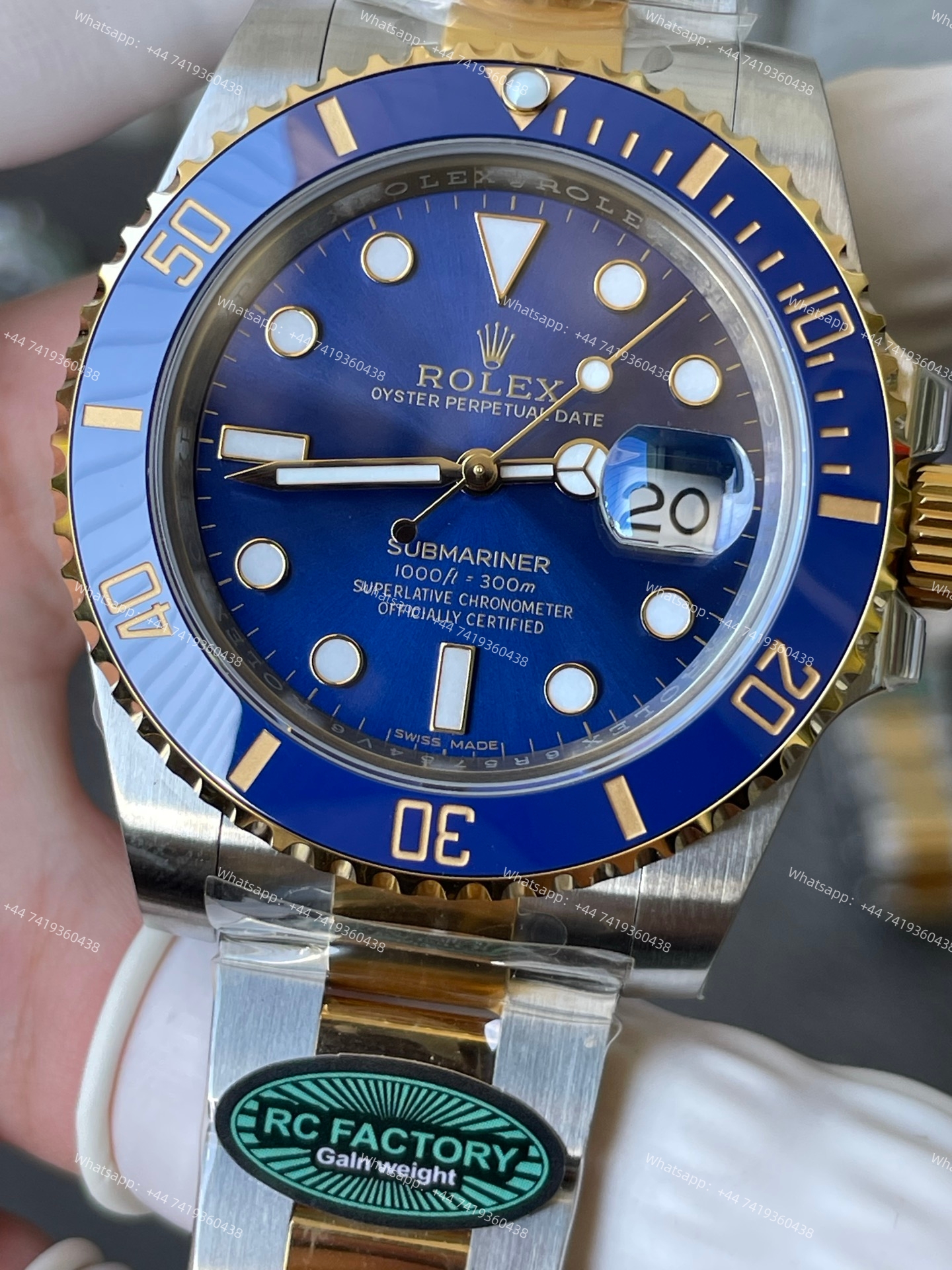 Rolex Submariner Gold Blue Dial Submariner 116613LB 3135 Movement 40mm Best Super Clone