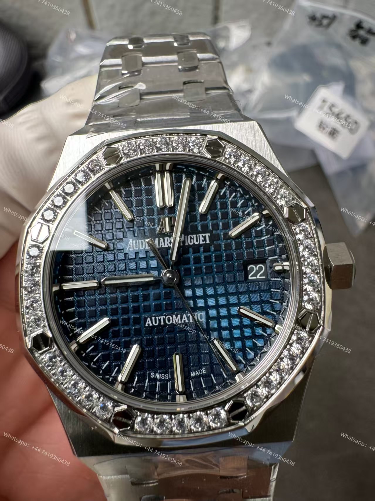 Audemars Piguet Super Clone Royal Oak 15451ST Diamond-Set Bezel Blue Dial 37MM