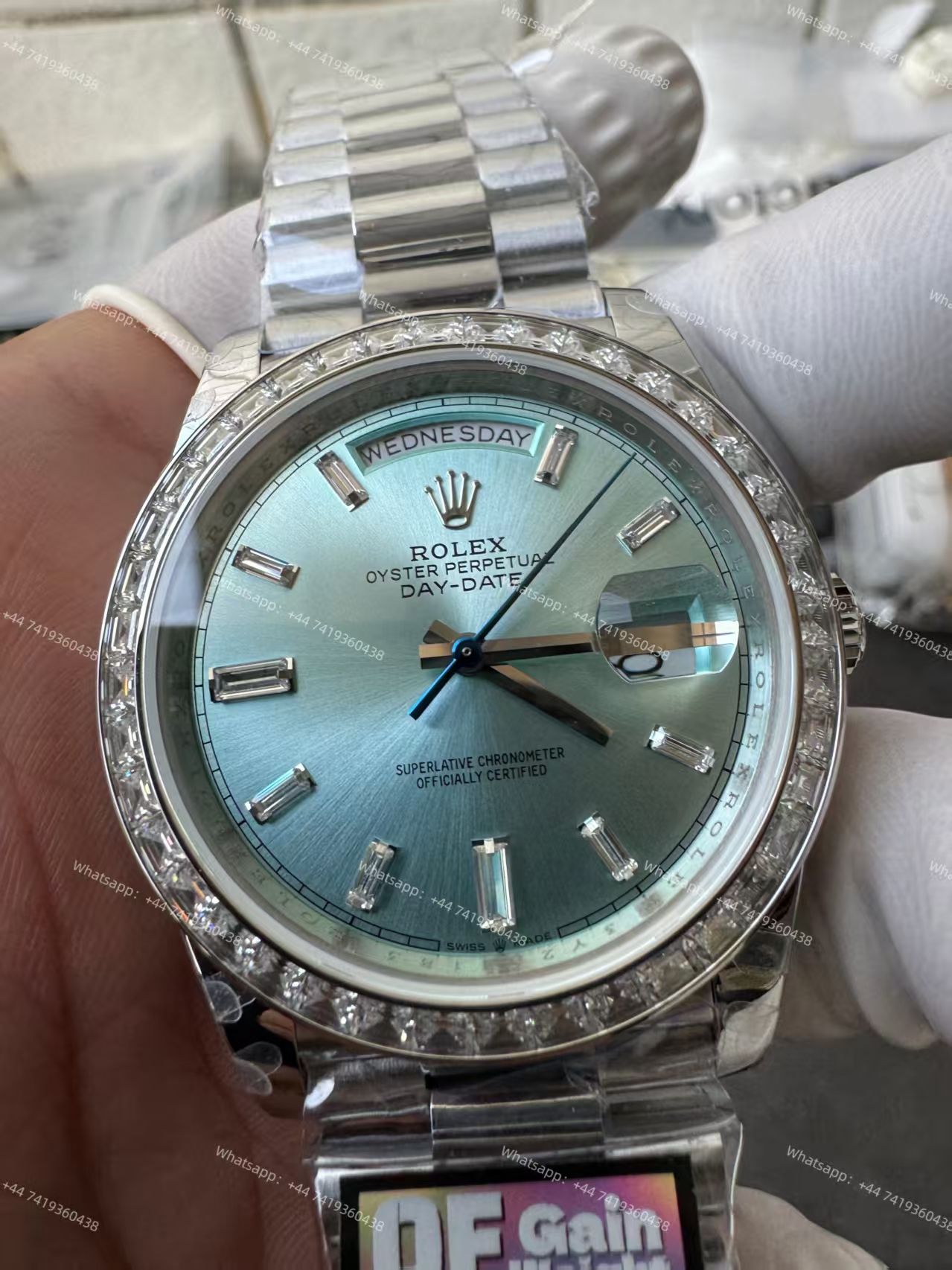 Rolex Day-Date 228396TBR Ice-blue dial Presidential bracelet 3255 Movement (40mm) Best Super Clone