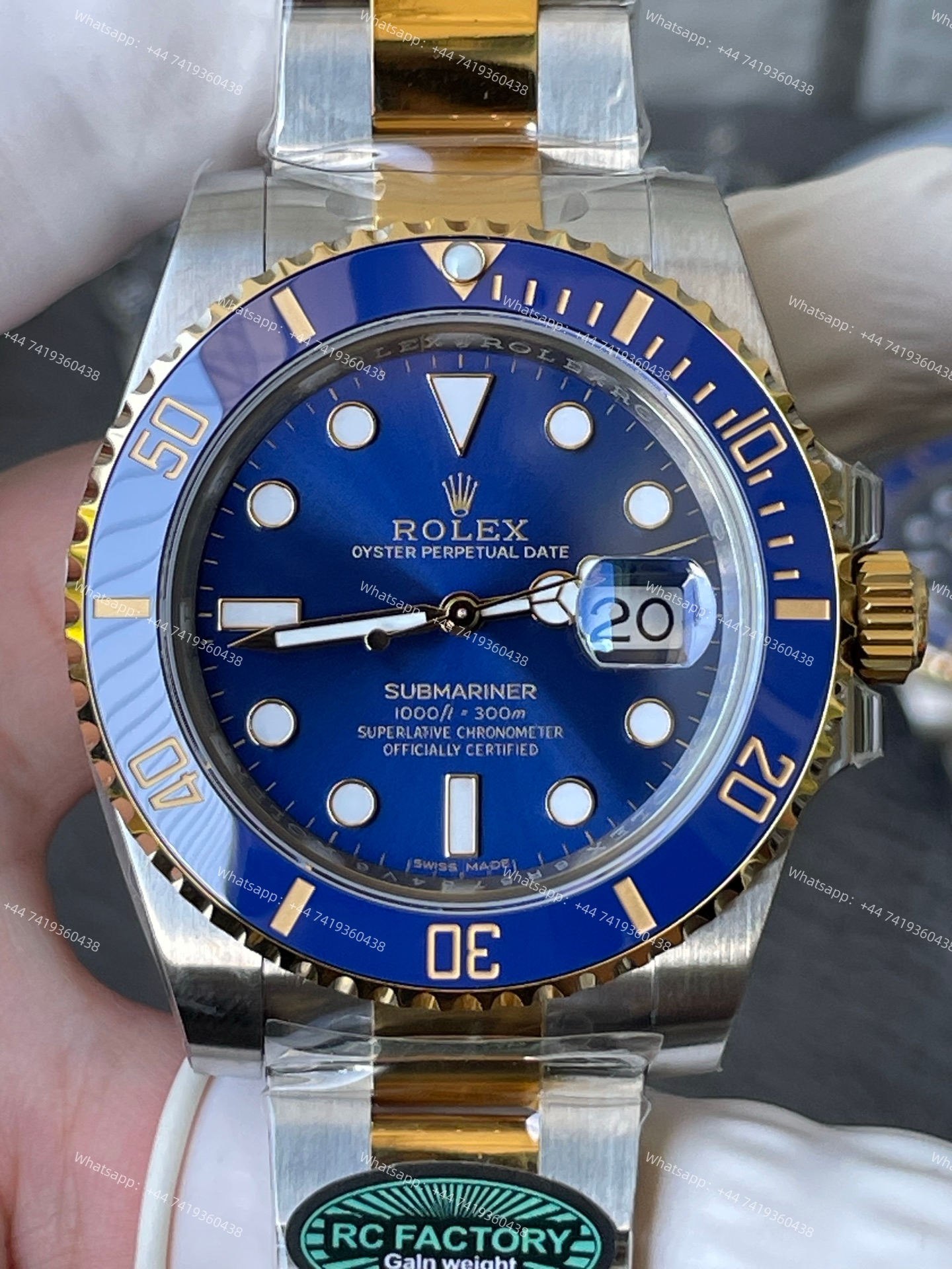 Rolex Submariner Gold Blue Dial Submariner 116613LB 3135 Movement 40mm Best Super Clone