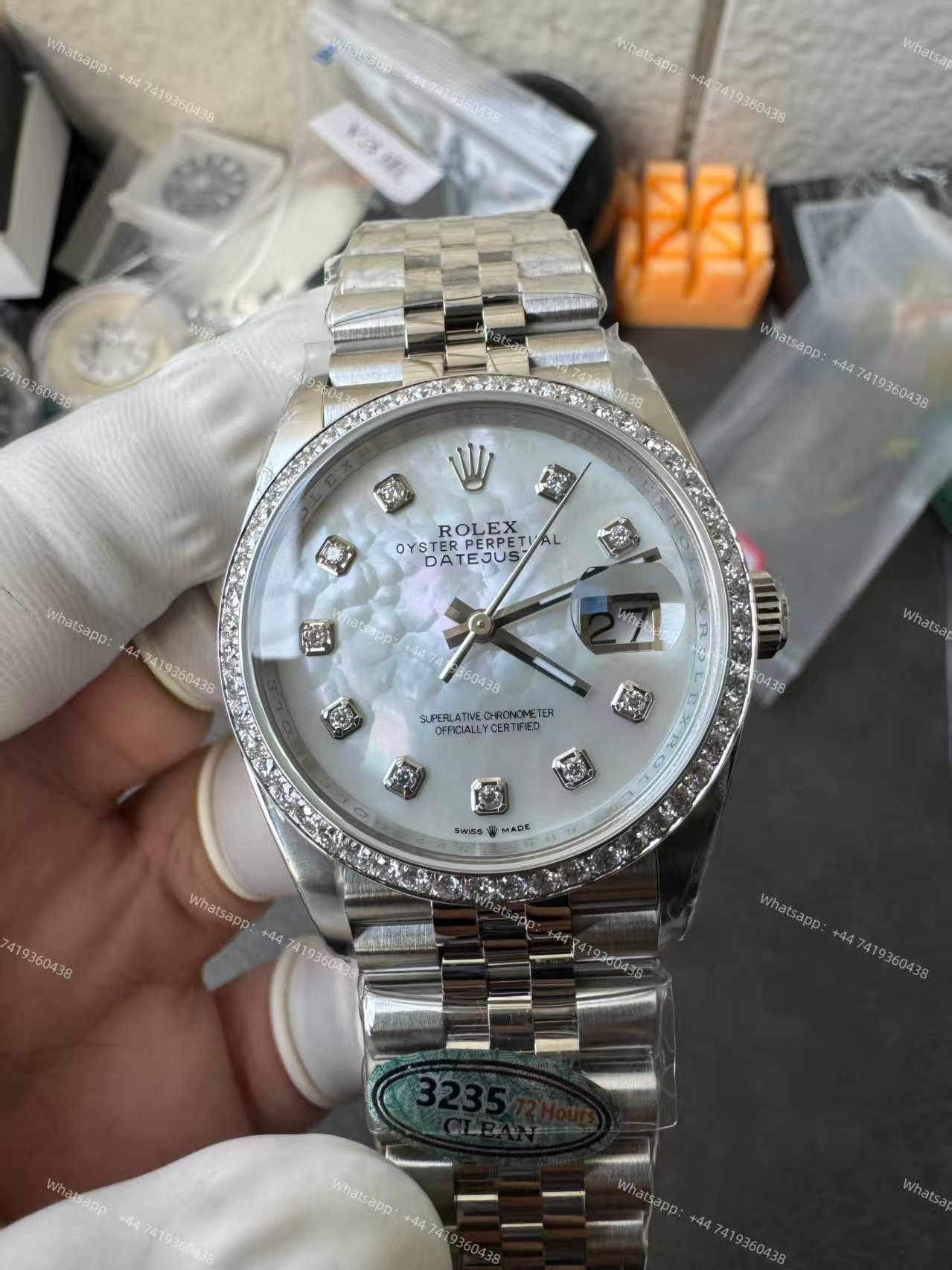 Rolex Datejust M126284RBR-0011 1:1 Replica Mother of Pearl Diamond Dial Jubilee 36MM 3235 Movement Super Clone Watch