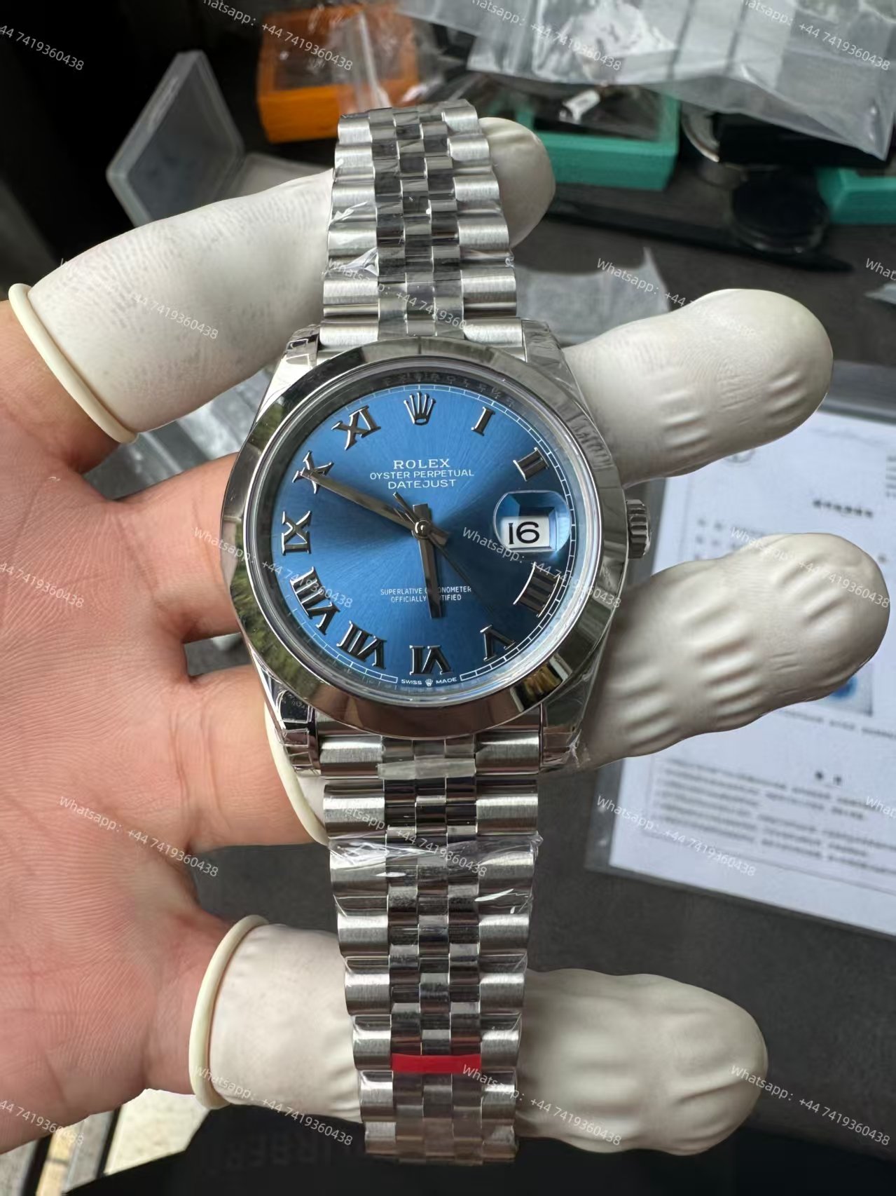 Rolex Datejust M126300-0018 1:1 Replica Azzurro Blue Roman Dial Jubilee 41MM 3235 Movement Super Clone Watch
