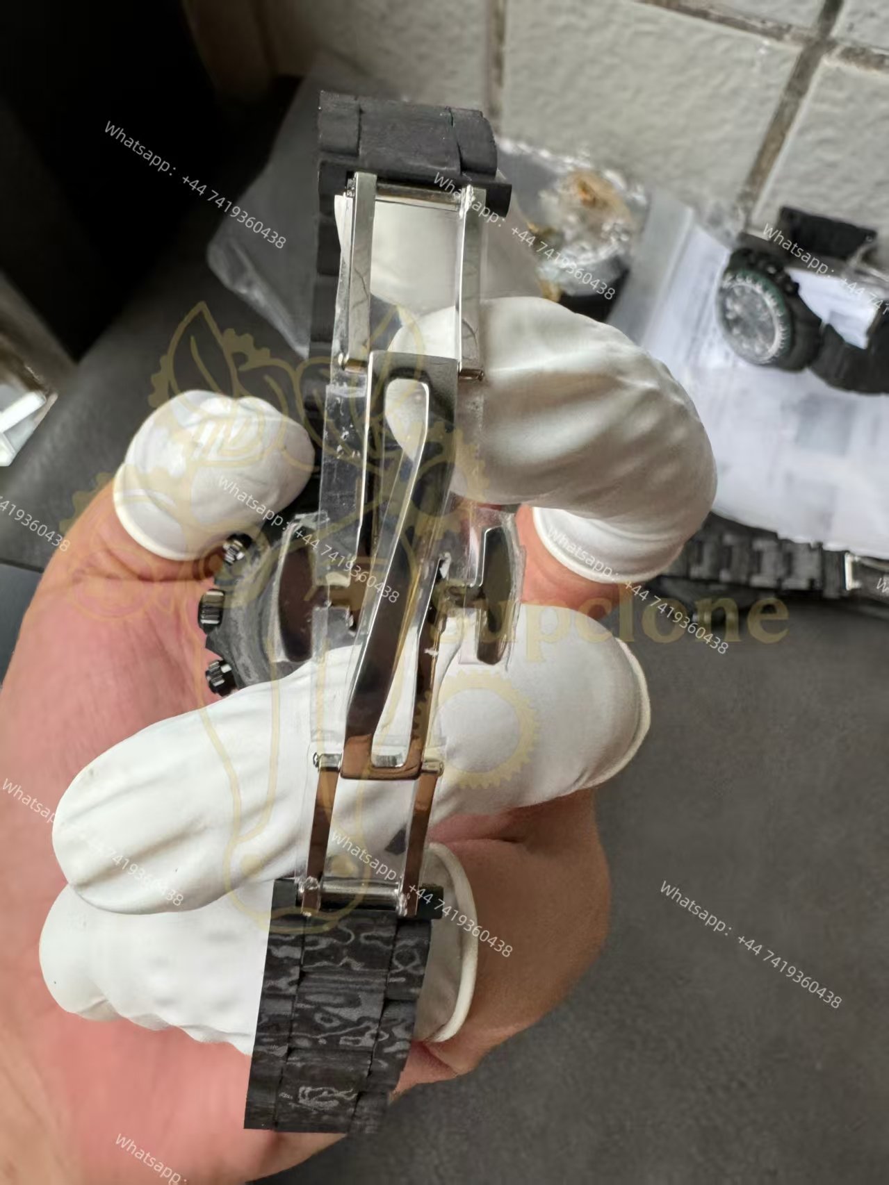 Rolex Super Clone Carbon Fiber Daytona Skeleton Black & White Bezel Carbon Bracelet