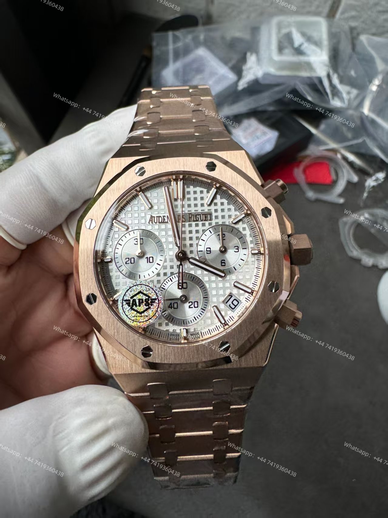 Audemars Piguet Super Clone Royal Oak Rose Gold White Dial 26240 Chronograph 41mm Cal.4401